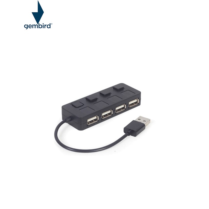 Концентратор Gembird USB 2.0 4 ports switch black (UHB-U2P4-05)