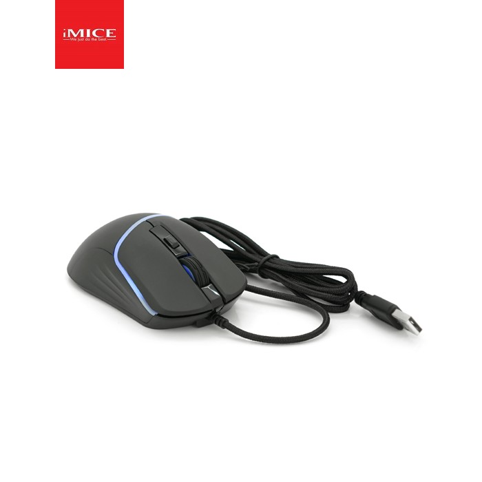 Миша провідна iMICE T20, 6 кнопок, 1000 / 1600 / 3200 / 6400 DPI, Led Lighting, 1,5м, Windows XP / Vista / Win7 / 8 / 10 Mac OS X, Black, COLOR BOX, Q40