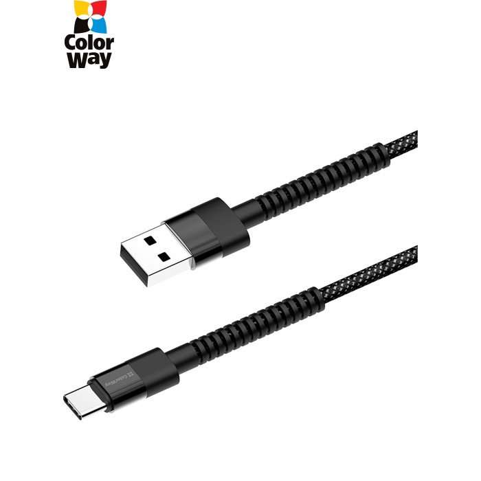 Дата кабель USB 2.0 AM to USB-C 1.0m 2.4А black ColorWay (CW-CBUC063-BK)