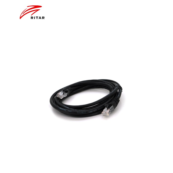 Патч-корд 3м, UTP, Cat.6, RJ45, CU, black Ritar (PCR-CU6/3Be)