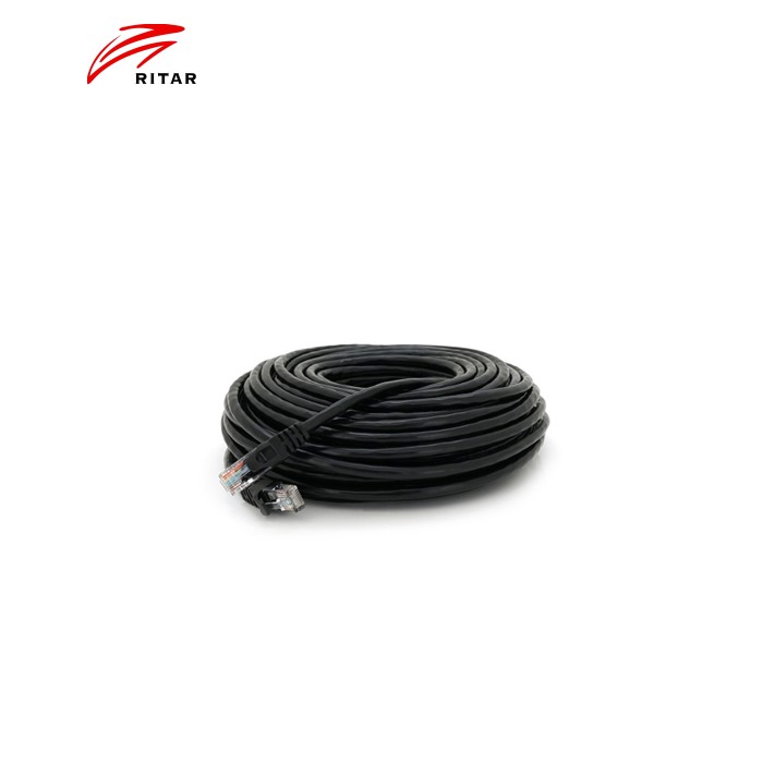Патч-корд 25м, UTP, Cat.6, RJ45, CU, black Ritar (PCR-CU6/25BL)