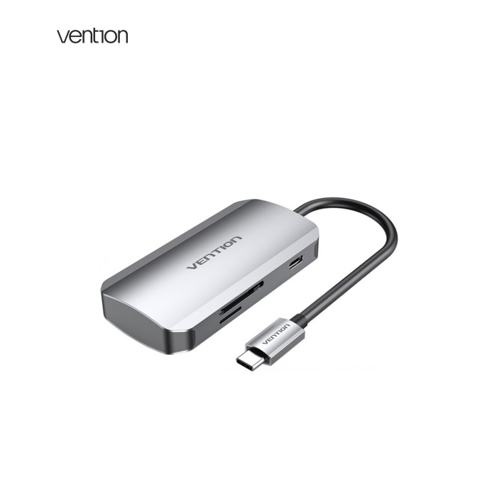 Концентратор Vention USB3.1 Type-C --> USB 3.0x3/SD/TF/PD 100W Hub 6-in-1 (TNHHB)