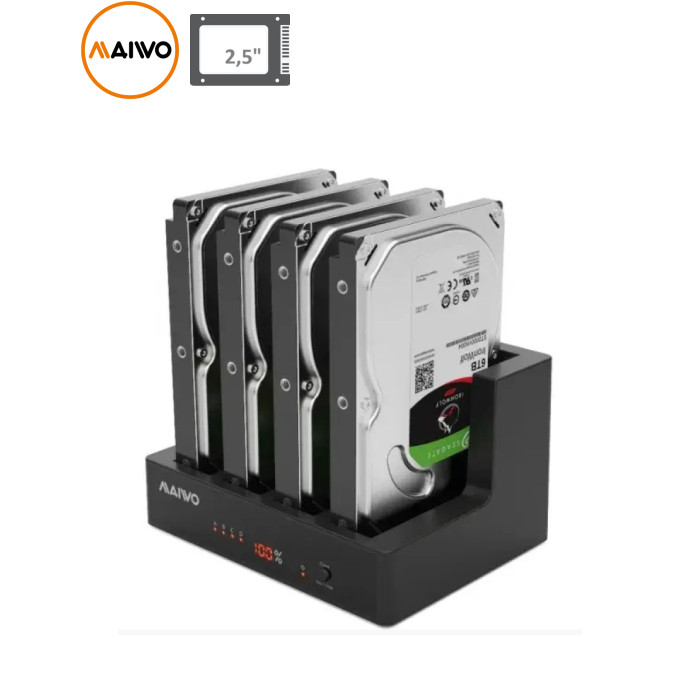 Док-станція для накопичувачів Maiwo 4*HDD 2,5"/3,5" SATA/SSD USB3.0 (K3094A)