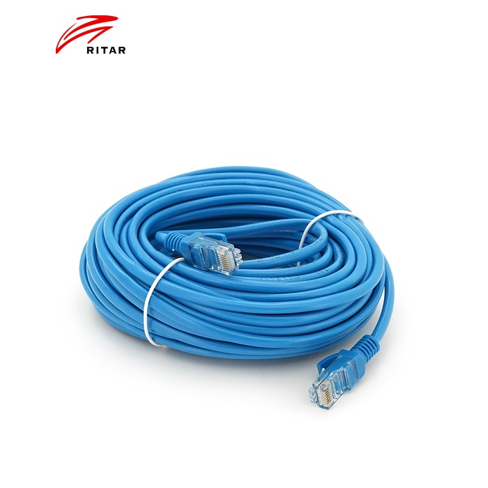 Патч-корд литий RITAR, CCA, UTP, RJ45, Cat.5e, 20m, синій