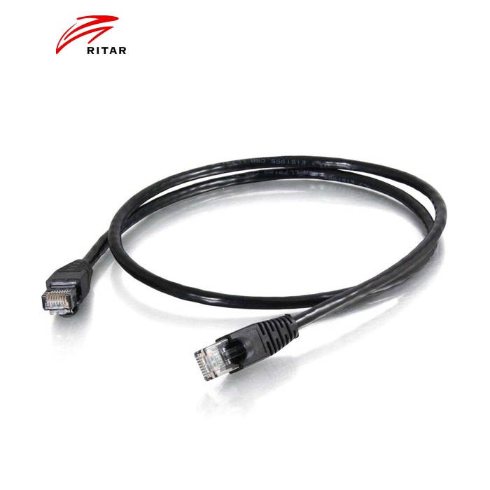 Патч-корд литий RITAR, CCA, UTP, RJ45, Cat.5e, 5m, чорний Q300
