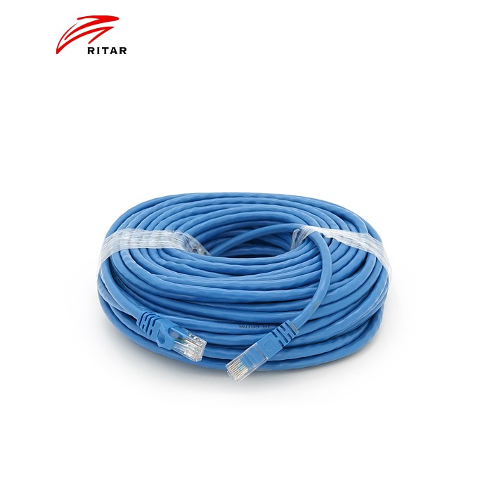 Патч-корд литий RITAR, UTP, RJ45, Cat.6, 30м, синій, Cu (мідь)
