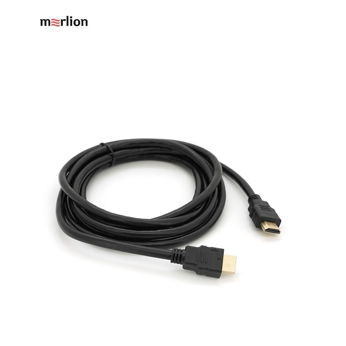 Кабель Merlion HDMI-HDMI HIGH SPEED 3.0m, v1.4, OD-7.5mm, круглий Black, коннектор Black, (Пакет) Q125