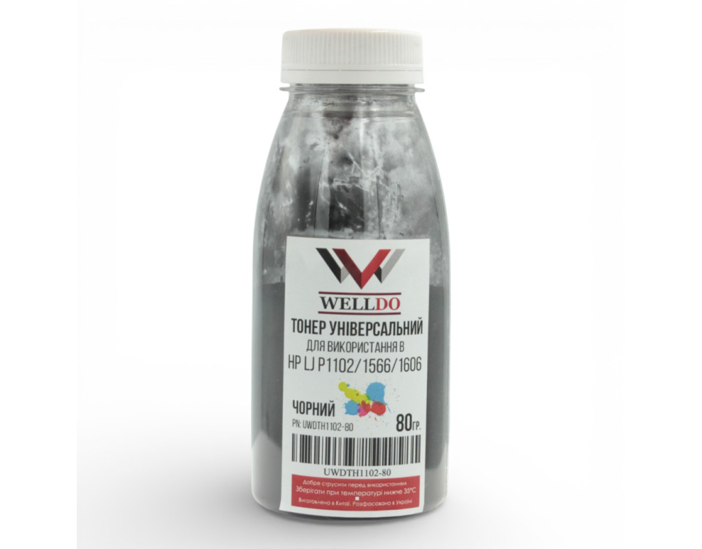 Тонер HP LJ P1560/1566/1600/1606/1530/1005/1006 Universal 80г Welldo (UWDTH1102-80)