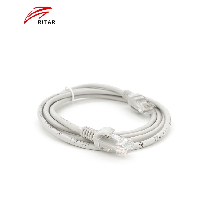 Патч-корд литий RITAR, CCA, UTP, RJ45, Cat.5e, 1.5m, сірий Q1000