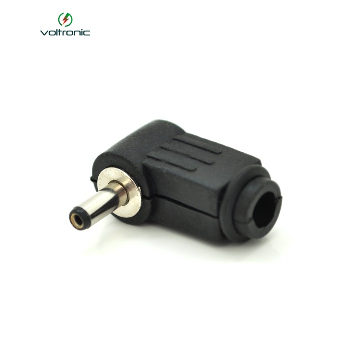 Перехідник DC 3.5x1.35mm (тато) під пайку, штекер 90&deg;