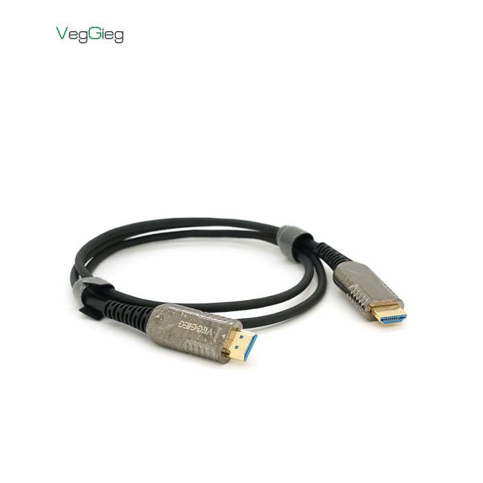 Кабель VEGGIEG HA-1 HDMI-HDMI 4K UHD, 1.0m, v2,0, OD-4.0mm, круглий, Black, коннектор Black-Metal, Пакет