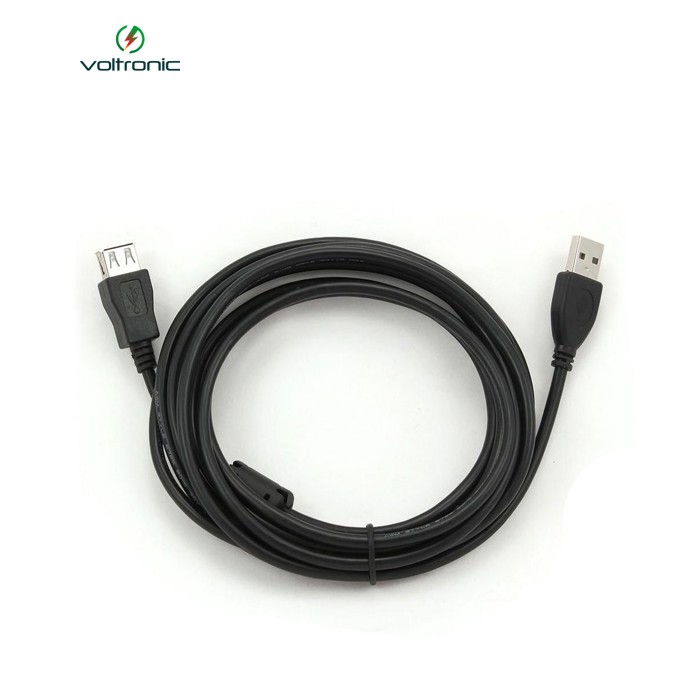 Подовжувач USB 2.0 AM / AF, 3.0m, 1 ферит, чорний Пакет Q200