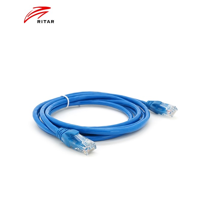 Патч-корд литий RITAR, CCA, UTP, RJ45, Cat.5e, 2m, синій Q750