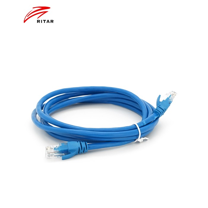 Патч-корд литой RITAR, UTP, RJ45, Cat.6, 2m, синий, Cu (медь)