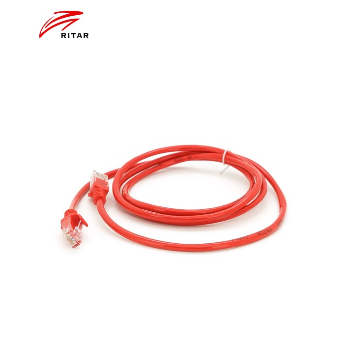 Патч-корд литий RITAR, UTP, RJ45, Cat.5e, 1,5m, червоний, Cu (мідь)