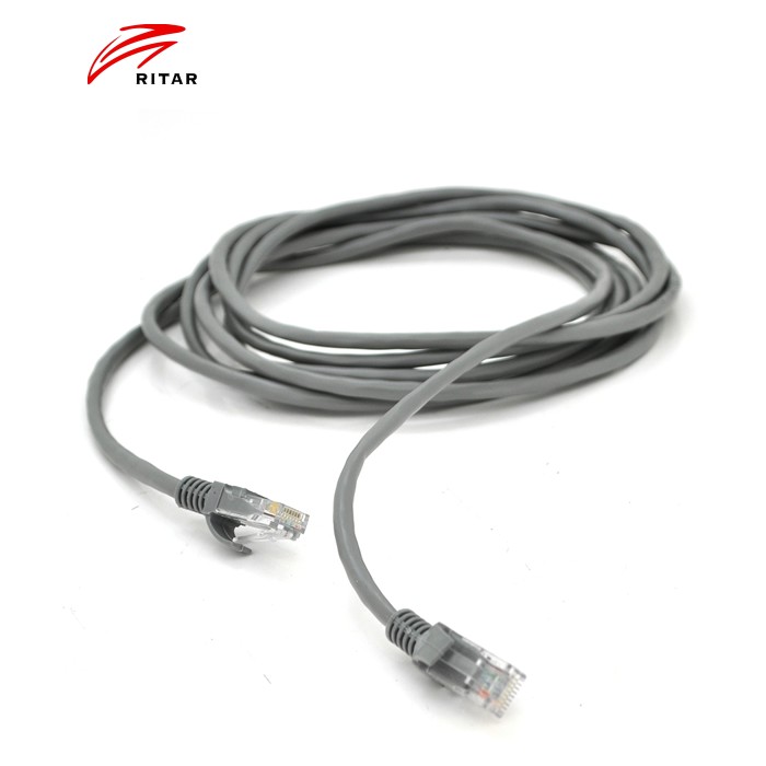 Патч-корд литий RITAR, UTP, RJ45, Cat.5e, 3m, сірий, Cu (мідь) Q600