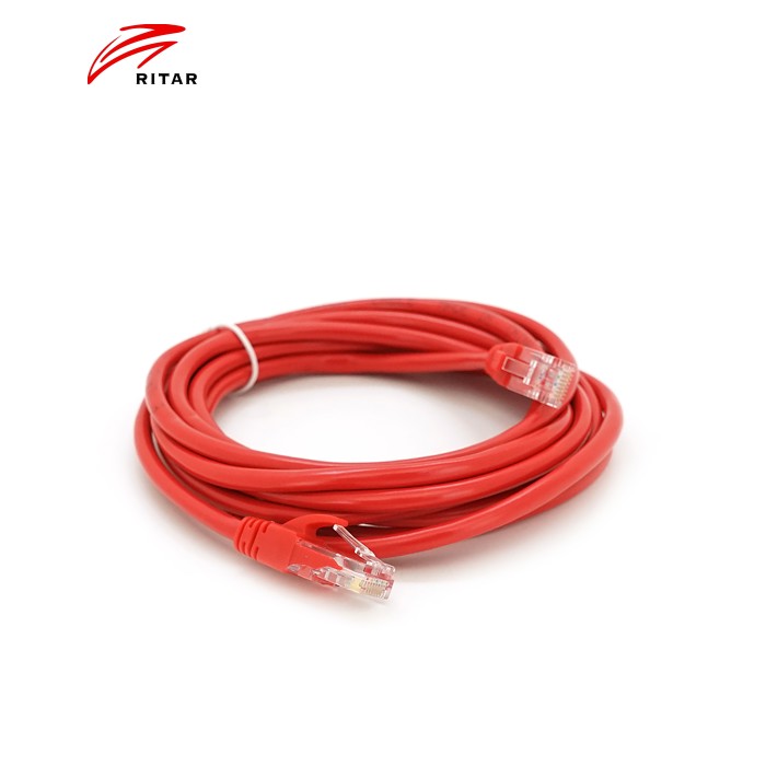 Патч-корд литий RITAR, UTP, RJ45, Cat.5e, 3m, червоний, Cu (мідь)
