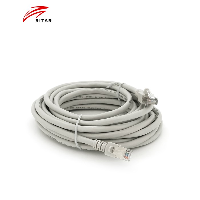 Патч-корд литий RITAR, UTP, RJ45, Cat.5e, 5m, сірий, Cu (мідь) Q200