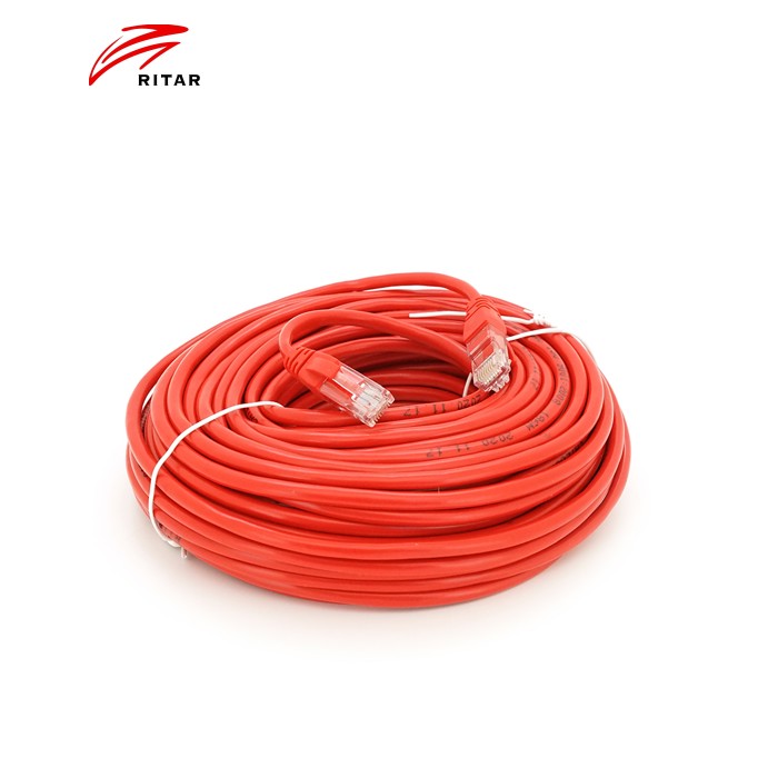 Патч-корд литий RITAR, UTP, RJ45, Cat.5e, 20m, червоний, Cu (мідь)