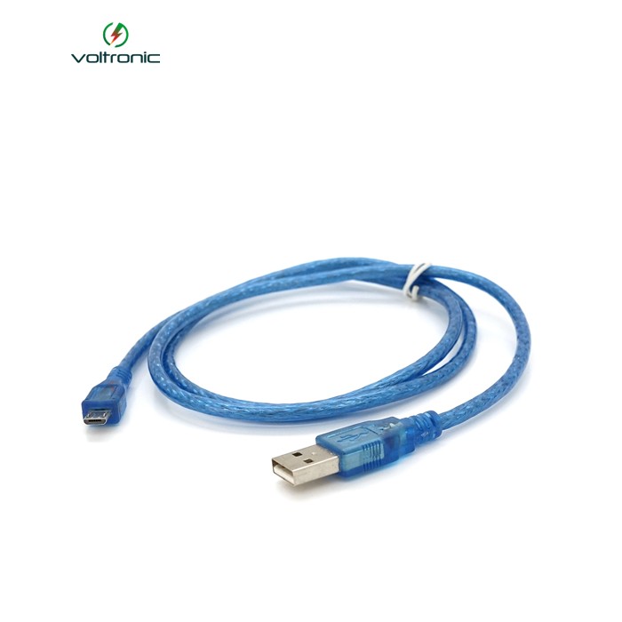 Кабель USB 2.0 (AM / Місго 5 pin) 1м, прозорий синій, Пакет, Q250