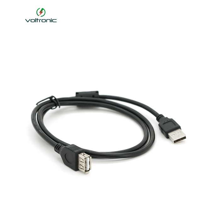 Подовжувач USB 2.0 AM / AF, 1,0m, 1 ферит, чорний, Пакет Q500