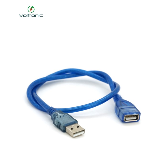 Подовжувач USB 2.0 AM / AF, 0.5m, прозорий синій Q500