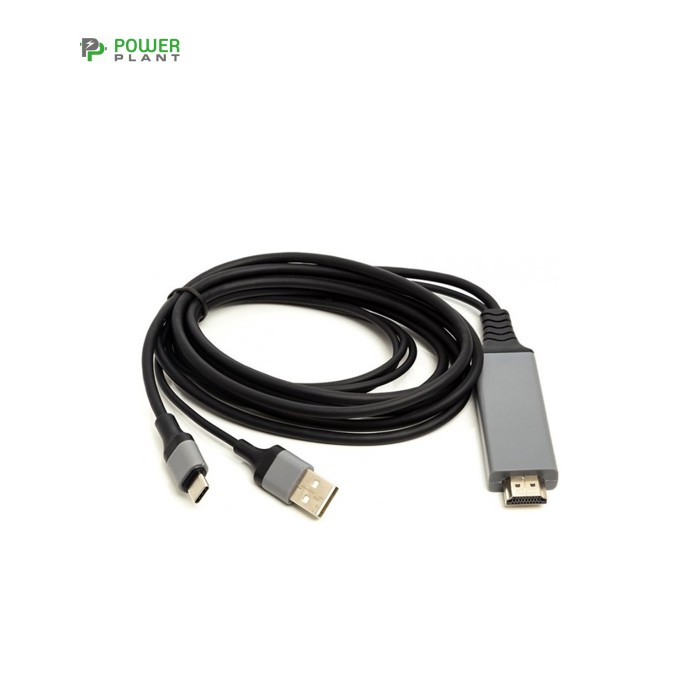 Кабель мультимедийный HDMI M to USB-C + USB2.0 AM 1.0m PowerPlant (CA912025)