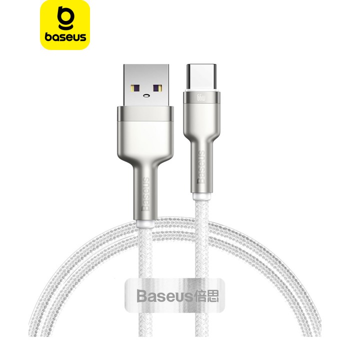 Дата кабель USB to USB-C 1.0m 6A 66W white Baseus (CAKF000102)
