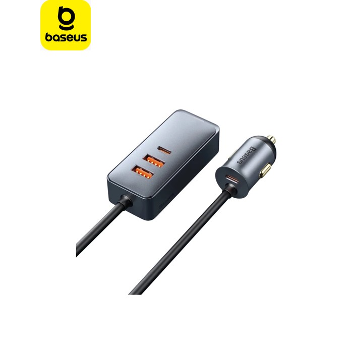 Зарядний пристрій Baseus 2xUSB-C + 2xUSB 120W + extension cord gray (CCBT-A0G)