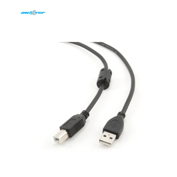 Кабель USB 2.0, 3,0m AM/BM, фильтр, OD=4.0мм, черный