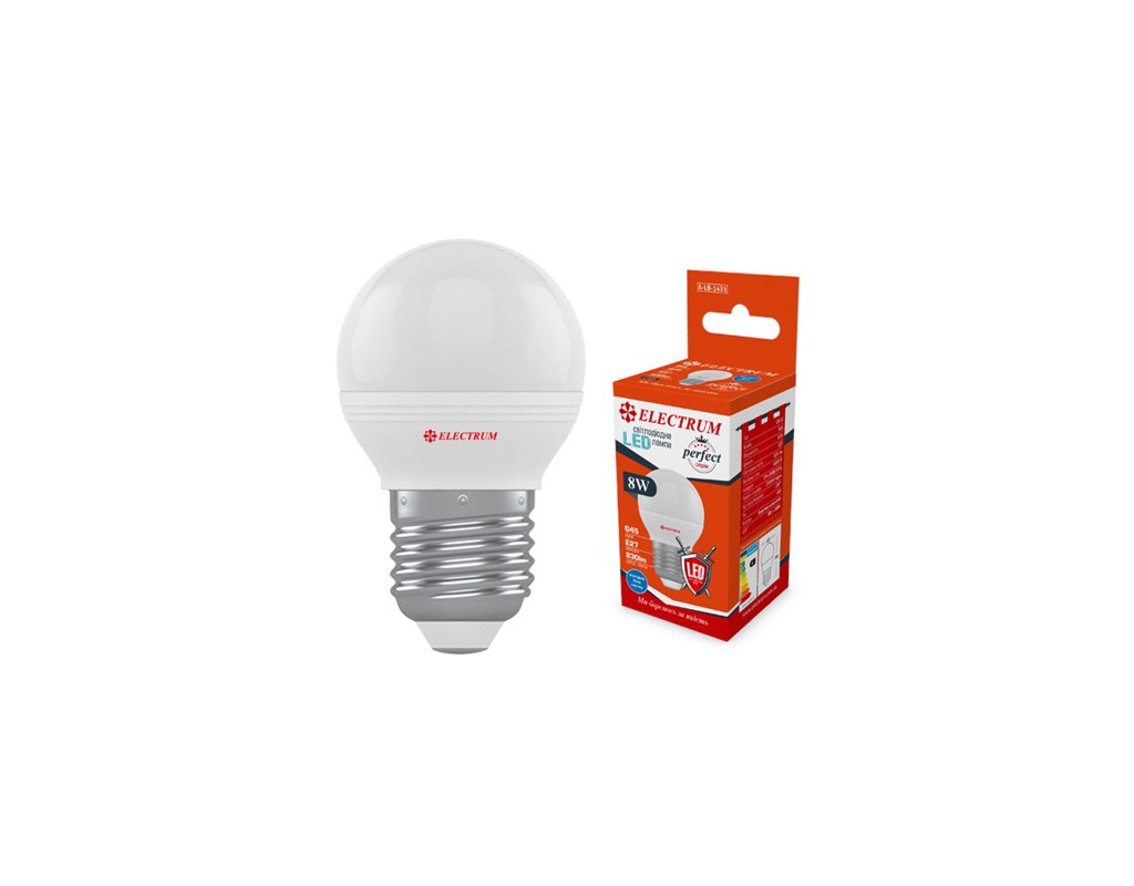 Лампочка Electrum D45 8W PA LB-32 E27 4000K PERFECT (A-LB-1431)