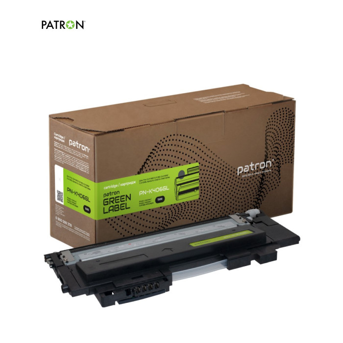 Тонер-картридж Patron Samsung CLT-406S Green Label, black (PN-K406GL)