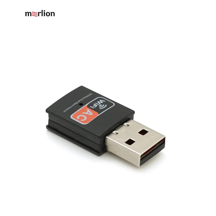 Двохдіапазонний бездротової мережевий адаптер Wi-Fi-USB Merlion LV-UAC09, RTL8811CU, 802.11bgn, 600MB, 2.4 GHz, Blister Q400