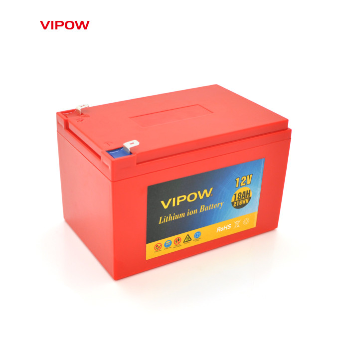 Акумуляторна батарея літієва Vipow 12 V 18Ah з елементами Li-ion 18650 з вбудованою ВМS платою, (3S9P) (151х99х99)мм