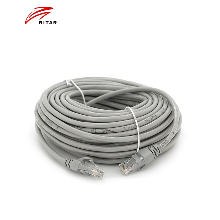 Патч-корд литий RITAR, UTP, RJ45, Cat.5e, 20m, сірий, Cu (мідь)