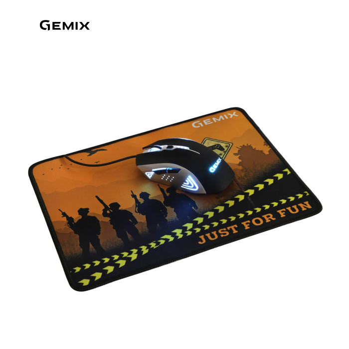 Мишка Gemix W100 USB Black/Gray + ігрова поверхня (W100Combo)