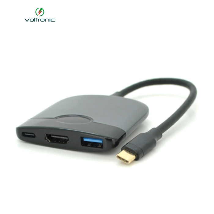 Концентратор Voltronic USB-C 3-in-1 USB 3.0 + USB-C + HDMI 0.23m black (YT-HTC3in1)