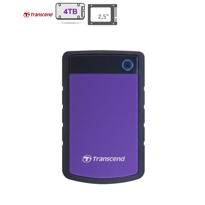 Зовнішній жорсткий диск 2.5" 4TB Transcend (TS4TSJ25H3P)