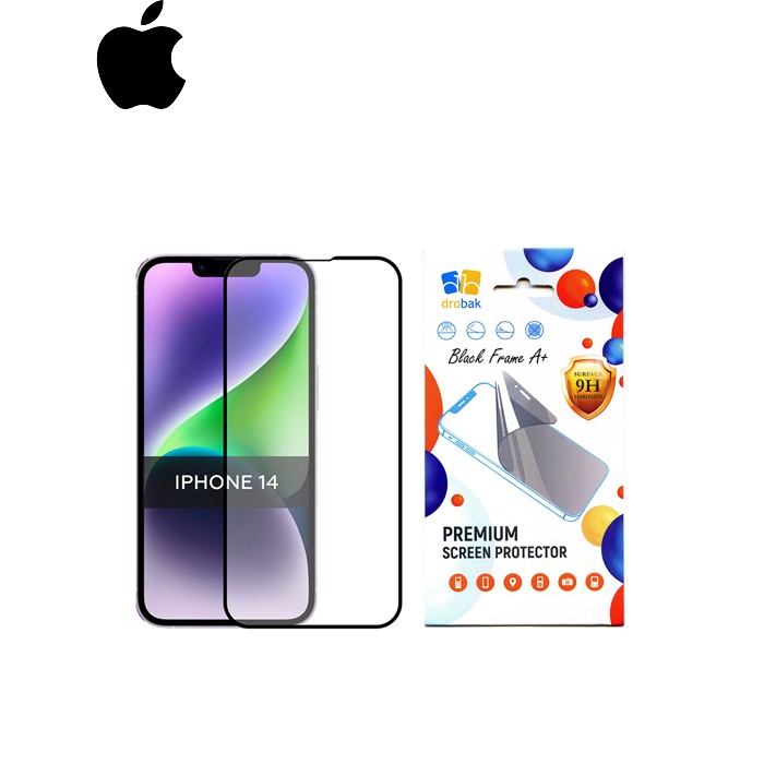 Стекло защитное Drobak Apple iPhone 14 Black Frame A+ (505061)