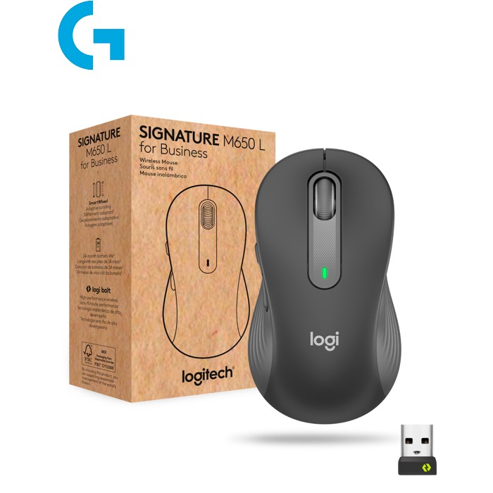 Мишка Logitech Signature M650 L Wireless Mouse for Business Graphite (910-006348)