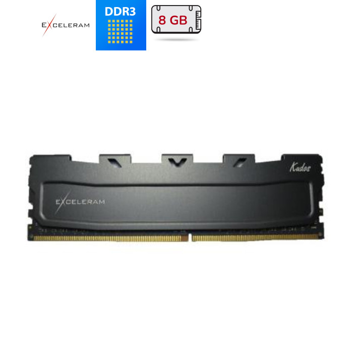 Модуль пам'яті для комп'ютера DDR3L 8GB 1600 MHz Black Kudos eXceleram (EKBLACK3081611LA)