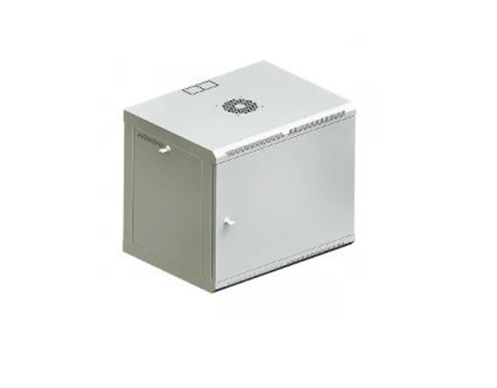 Шафа телекомунікаційна 19" VAGO 9U, настінна, двері метал, сірий, (505х600х600)