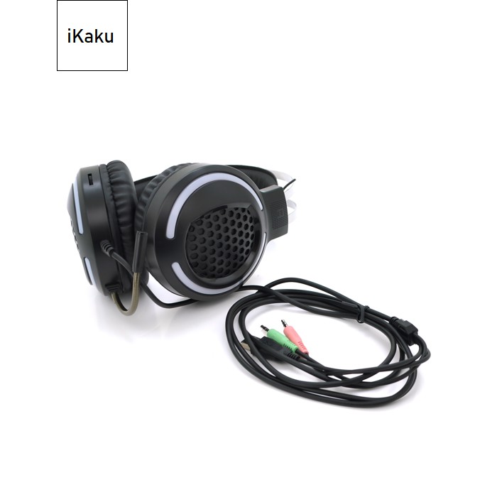 Ігрові навушники з мікрофоном iKAKU KSC-454 YOUMING, Black, jack3.5+2xUSB, підсвічування, Box, (230*187*105) 0,364кг