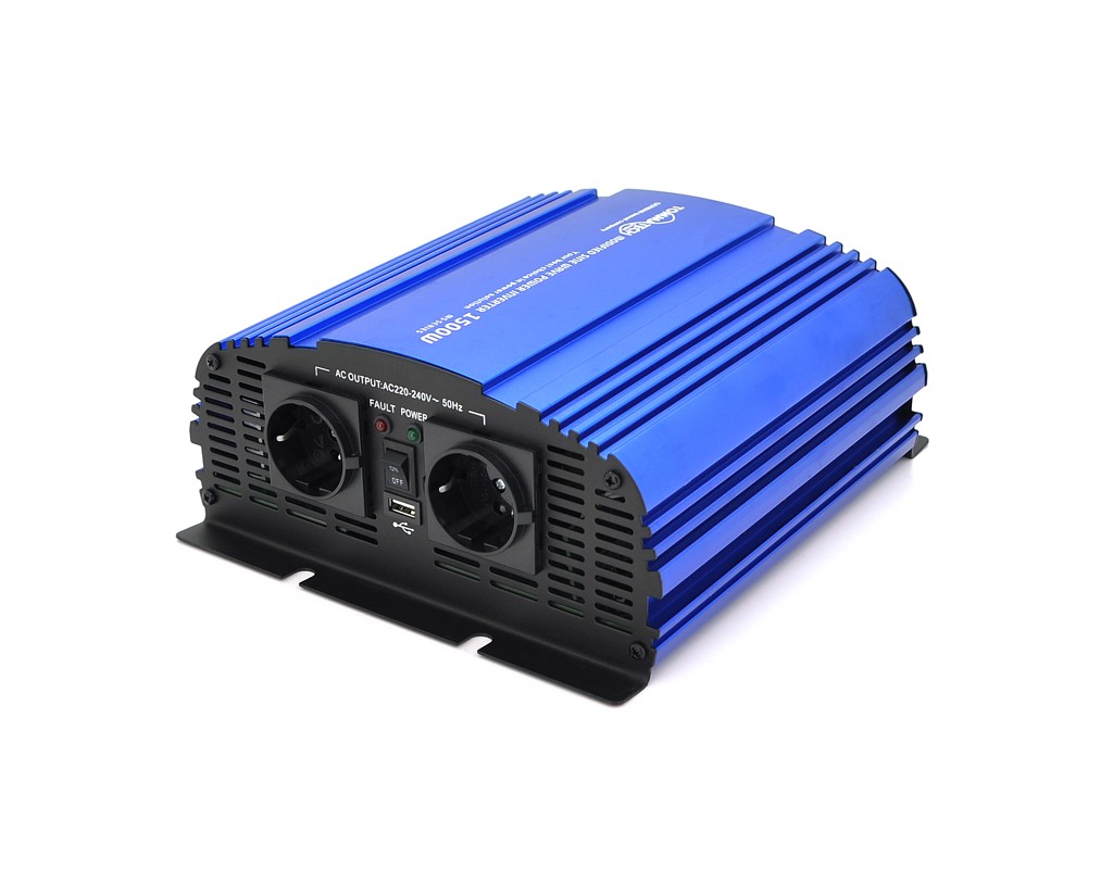 Інвертор напруги Tommatech MS-1500, 24V / 220V, 1500W з апроксимованою синусоїдою, 2Shuko, USB, клемні дроти, 6 запобіжників, Q4