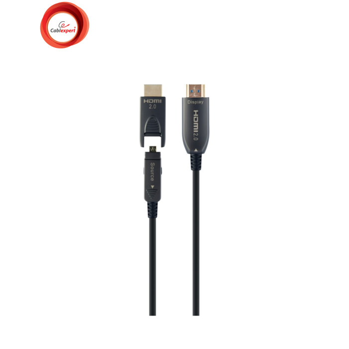 Кабель мультимедийный HDMI M to HDMI M 30.0m V2.0 AOC 4K60Hz gold Cablexpert (CCBP-HDMID-AOC-30M)