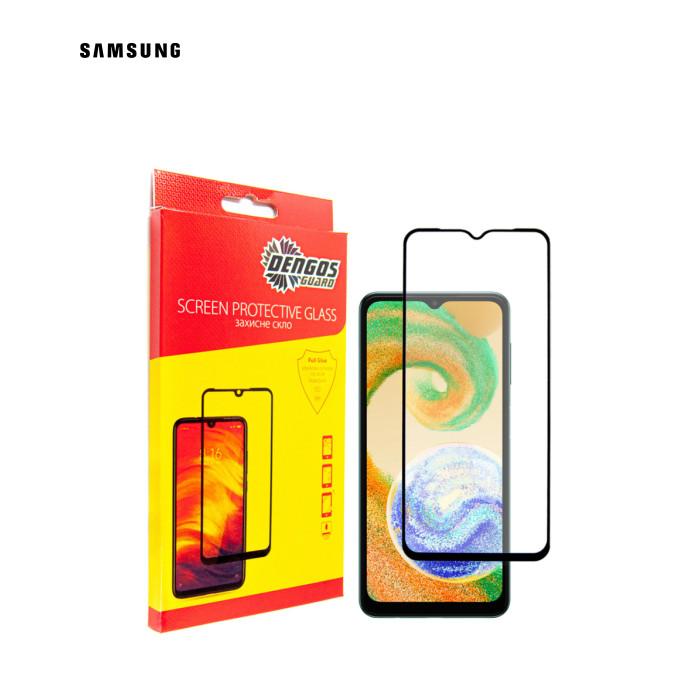Стекло защитное Dengos Full Glue Samsung Galaxy A04 black frame (TGFG-238)