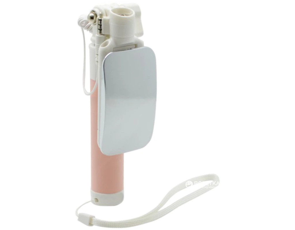 Монопод для селфі Hoco K2 Mirror Pink (K2PNK) Підключається до смартфона за допомогою 3.5 мм аудіо кабелю Оснащений дзеркалом, Selfie stick, hpqs-15/a