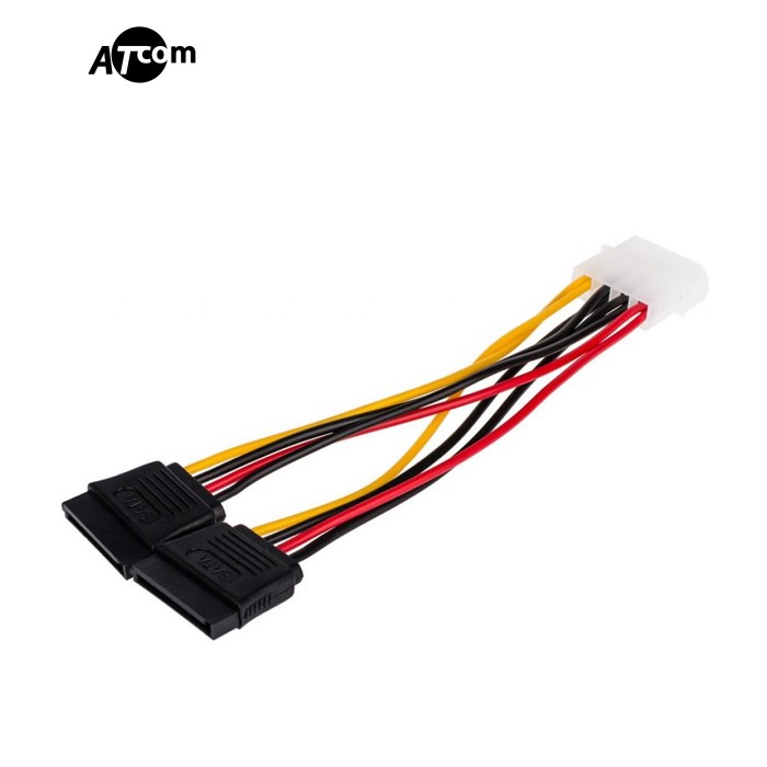 Кабель живлення Molex to 2xSATA 0.2m Atcom (16148)