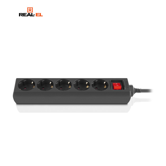Мережевий фільтр живлення REAL-EL RS-Protect M 3m, black (EL122300028)