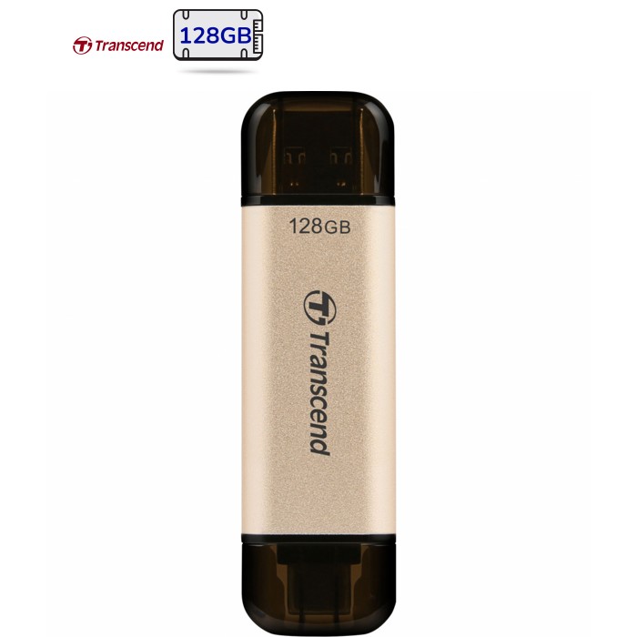 USB флеш накопичувач Transcend 128GB JetFlash 930 Gold-Black USB 3.2/Type-C (TS128GJF930C)